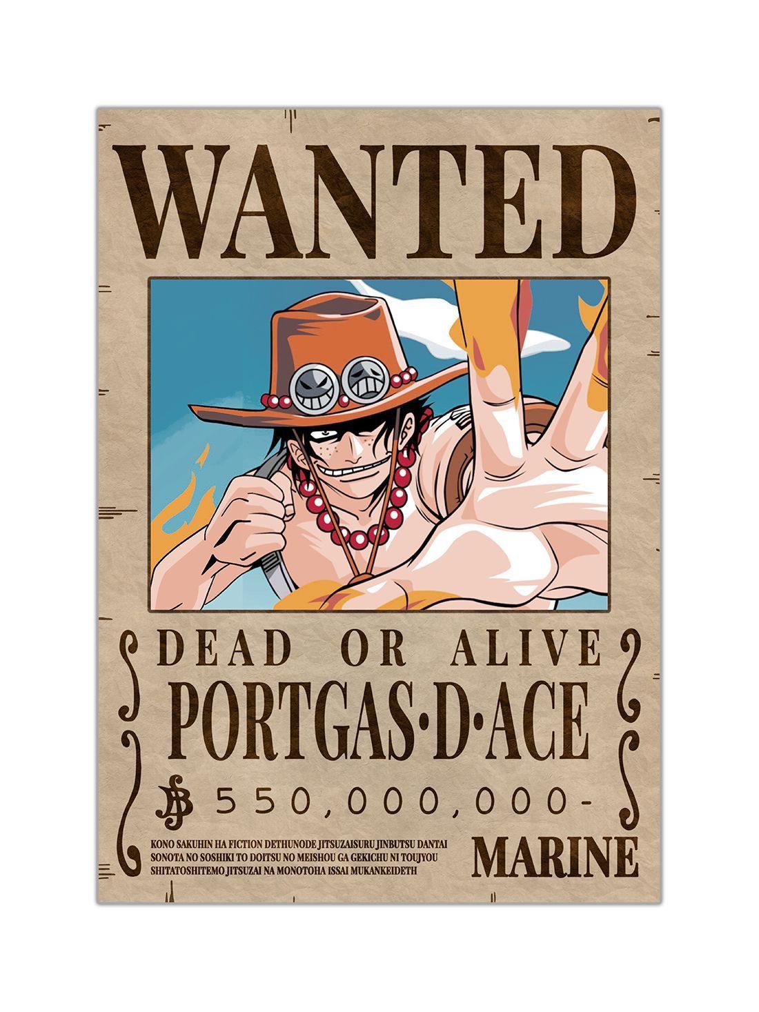 Anime Fire Fist Ace Wanted Bounty Poster - ComicSense
