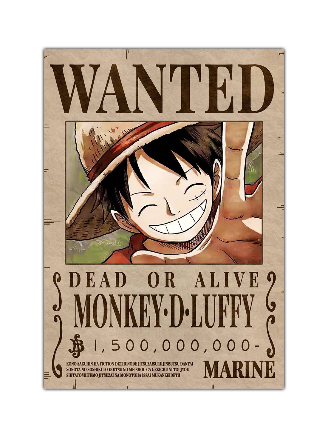 Anime Monkey D Luffy Wanted Bounty Poster - ComicSense