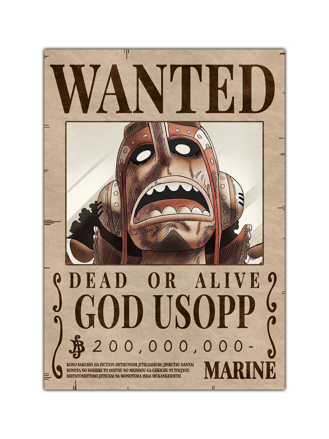Anime God Usopp Wanted Bounty Poster - ComicSense