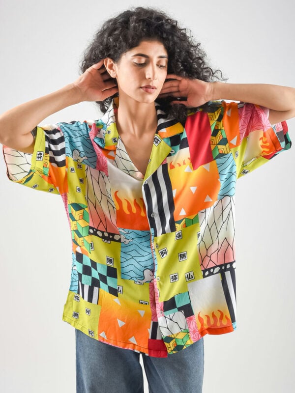 Slayers Pattern Hawaiian Shirt  (Oversize Kimono Fit)