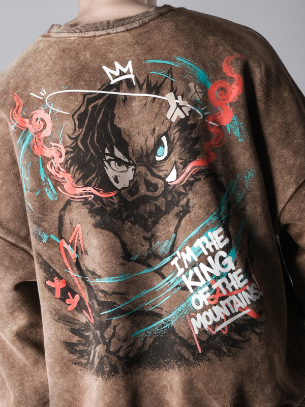 Inusuke-Hoodie_Listing2_Comicsense_Abhishek_comicsense Boar Head Sweatshirt (Coffee)