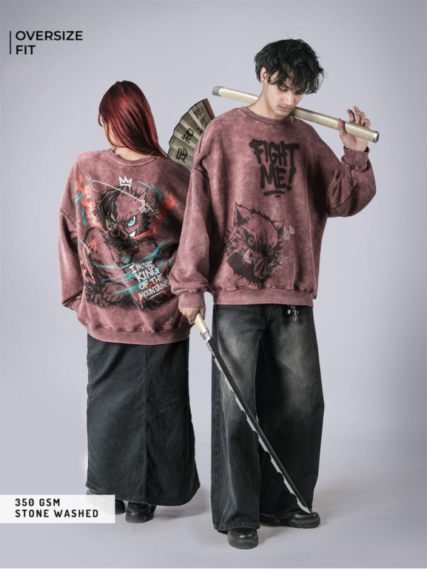 Inusuke-Red-Hoodie_Listing1_Comicsense_Abhisheka_comicsense Boar Head Sweatshirt (Wine)