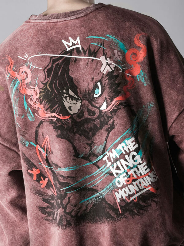 Inusuke-Red-Hoodie_Listing3_Comicsense_Abhishek_comicsense Boar Head Sweatshirt (Wine)