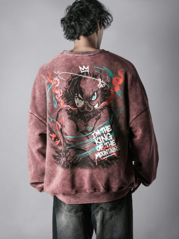 Inusuke-Red-Hoodie_Listing5_Comicsense_Abhishek_comicsense Boar Head Sweatshirt (Wine)