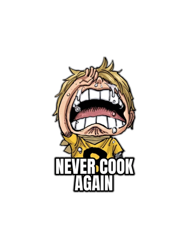 NEVER COOK AGAIN_listing_comicsense Never Cook Again Sticker